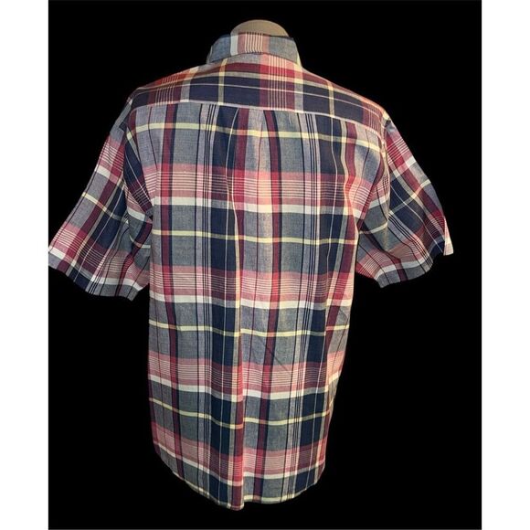 Vtg Club Room Men’s Madras Plaid Short Sleeve Shirt Sz. XL Picnic Fathers Dad - Picture 5 of 7